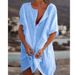 Verve Women's Shirt Multi-color Multi-size Mid-length Loose Solid Color Short Sleeve Blouse For Women_ecoleips.com