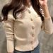 2025 Autumn Long Sleeve Fashion Women Cardigans Sweater Knitted Coat Short Casual Single Breasted Korean Slim Chic Ladies Tops_ecoleips.com