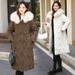 Women's Long Puffer Jacket With Faux Fur Trim Hood Winter Warm Coat Slim Fit Windproof Outerwear (Black/Beige/Brown/Khaki)_ecoleips.com