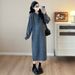 Autumn New Korean Fashion Thickened Plus Size Hooded Maternity Dress_ecoleips.com