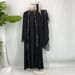 Middle Eastern Fashion Muslim Slim Fit Long Sleeve Cardigan With Lace Trim And Gorgeous Flowing Skirt (with Headscarf) 1484_ecoleips.com