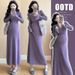 Autumn New Korean Fashion Flared Sleeve Long Knitted Maternity Dress_ecoleips.com