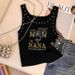 Letter Dopamine Print Camisole For Hot Girls, Versatile Summer Sleeveless Slim-fit Short Top_ecoleips.com