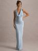 Mozision Satin Cowl Neck Backless Sexy Maxi Dress Women Gown Fashion Sleeveless Lace-up Bodycon Club Party Long Dress Female_ecoleips.com