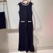 Women's Clothing Spring New Style Light Luxury Western Style Waist Slimming Single Breasted Pleated Vest Dress_ecoleips.com