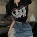 Printed Short Sleeved T-shirt For Women With A Sense Of Design. 2025 Summer New Irregular Spicy Girl Short Style Student_ecoleips.com
