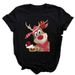 W's T-Shirt: Merry Christmas, Christmas Tree, Santa Claus, Casual Base Shirt, Fashionable Short Sleeve T-Shirt For_ecoleips.com