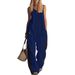 2026 European And American Cross-border Women's Summer New Style Short-sleeved Zipper Round Neck Sleeveless Casual Jumpsuit_ecoleips.com