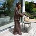 Cross-border Pants Set, European And American Style, Spring/summer Loose Long-sleeve Shirt Casual Set For Women_ecoleips.com