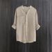 Cross-border Export Of Women's Linen Artistic Style, Three-quarter Sleeves, Stand-up Collar, Cotton-linen Shirt, Loose_ecoleips.com