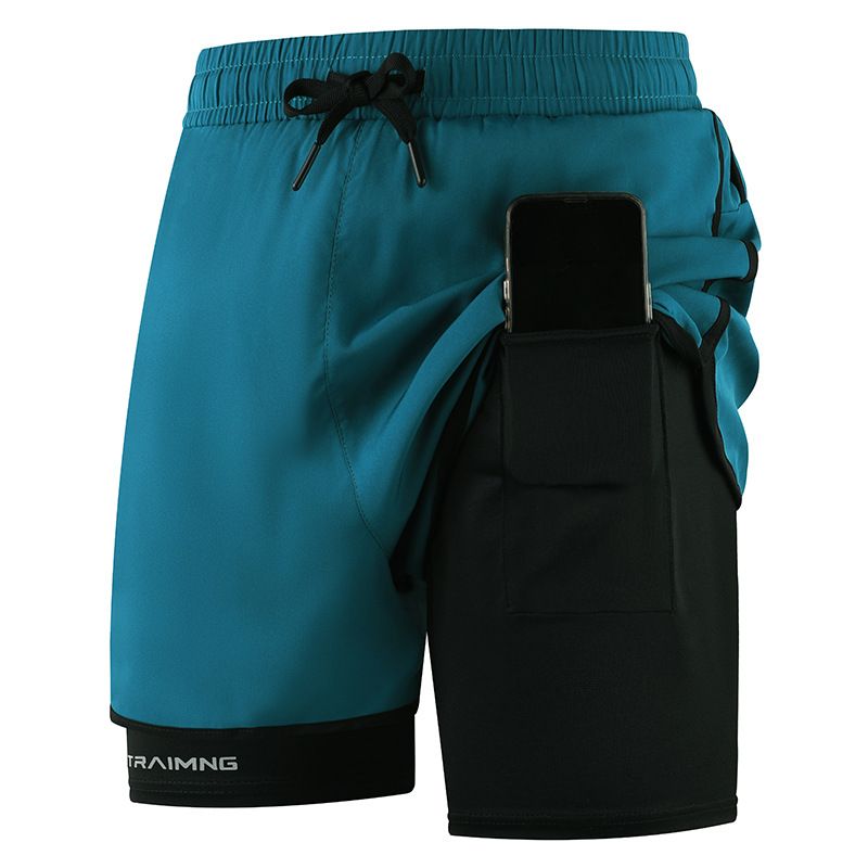 European Size Quick Drying Sports Yoga Ball Shorts Fleece Lined Two Piece Set Summer Casual Fitness Running_ecoleips.com