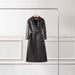 Long Trench PU Leather Coat For Women – Slim-Fit Knee-Length Jacket With Belt (S-XXL, Black/Tan/Burgundy)_ecoleips.com