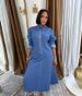 Women's Clothing Casual Polo Collar Zipper Long Sleeve Dress Washed Denim Exclusive New Fashion_ecoleips.com
