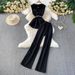 Elegant Sleeveless Blouse & High-Waisted Wide-Leg Pants Set – Slimming Tailored Suit For Women Breathable Fabric_ecoleips.com