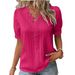 Summer New Fashion Hollow Out Short Sleeve Women's Shirt_ecoleips.com