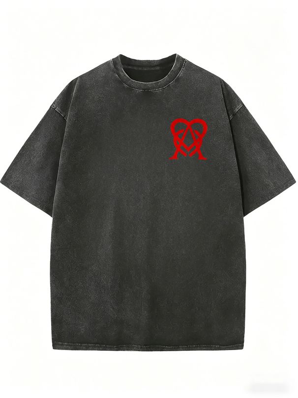 Women's Mineral Washed Streetwear Tee, Relaxed Fit Short Sleeve Casual Shirt_ecoleips.com