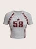 Y2K Women's Slim Fit round Neck T-Shirt European American Style Personalized Street Style Digital Print Spring Summer New Top_ecoleips.com