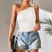 Women's Sexy Off-Shoulder Halter Top With Elasticated Straps And Short Sleeves Regular Fit Polyester Tank Top For Spring/Summer_ecoleips.com