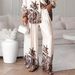 Women's Printed Long Sleeve Blouse & Wide Leg Pants Set – Stylish Two-Piece Outfit For Casual & Streetwear (S/M/L/XL)_ecoleips.com