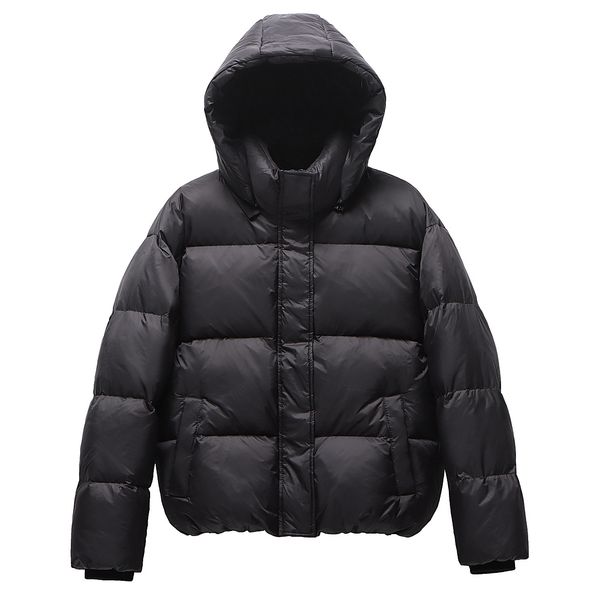 Women's Short Puffer Jacket Winter Warm Down Coat With Detachable Hood, Lightweight & Stylish For Casual & Office Wear (Black, Coffee)_ecoleips.com