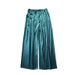 Fashion Middle Waist Wide Leg Sleep Silk Pants Women Spring Fall Baggy Black Trouser Satin Ladies Home Female Pajamas Sleepwear_ecoleips.com