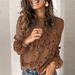 Elegant Lace Long Sleeve Blouse With Bell Sleeves - Breathable Cotton Blend, Loose Fit, Round Neck, Versatile For Casual & Streetwear_ecoleips.com