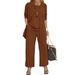 Women's Split Hem Sleeveless Top & Wide-Leg Pants Set - Solid Color, Office Chic, Wrinkle-Resistant_ecoleips.com