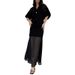 Women's Summer V Neck Knitted Top with Pleated Patchwork Skirt Fashion Set Short Sleeved Cross Border Style Spring/Autumn_ecoleips.com