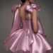 Women's Bow Designed Halter Top Short Dress For Birthday Parties Elegant Evening Gown Party Wear_ecoleips.com