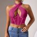 Aria Basics Aria Basics Cross-Border Foreign Trade Mesh Bra Halter Neck Tie Wrap Sexy Hot Girl Fishbone Underwire Outer Wear Backless Camisole_ecoleips.com