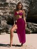 Women's Clothing Girl Niche Long Skirt Flower Beach Suit Solid Color Bikini Three Piece Holiday Swimsuit Female_ecoleips.com