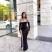 Summer Fashion High Slit Halter Neck Dress White Trim Hollow Out For Women_ecoleips.com