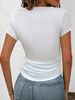 Women's Printed T-Shirt With Waist Gather Detail - Fashion Casual Top-11_ecoleips.com