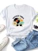 Women Crew Neck Short Sleeve T Shirt Vintage Vibes Vinyl Record Daisy Sunglasses Graphic Tee 70s Retro Hippie Loose Casual Summer Streetwear Tops_ecoleips.com