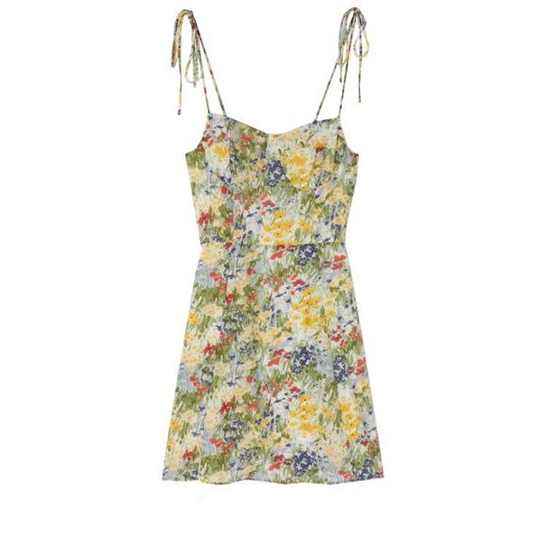 2023 Summer New European And American Style Slim Fit Tie-Strap Low-Neck Backless Dress Bodycon Short Skirt Women's_ecoleips.com