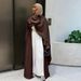 Elegant Long Sleeve Kimono Cardigan With Detachable Cape – Versatile Open Front Cover-Up For Women, Modest Fashion, Boho & Evening Wear_ecoleips.com