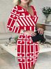 Slim Fit V Neck Evening Dress For Women Autumn Plaid Ruched Hip Hugging Sexy Casual Dress_ecoleips.com