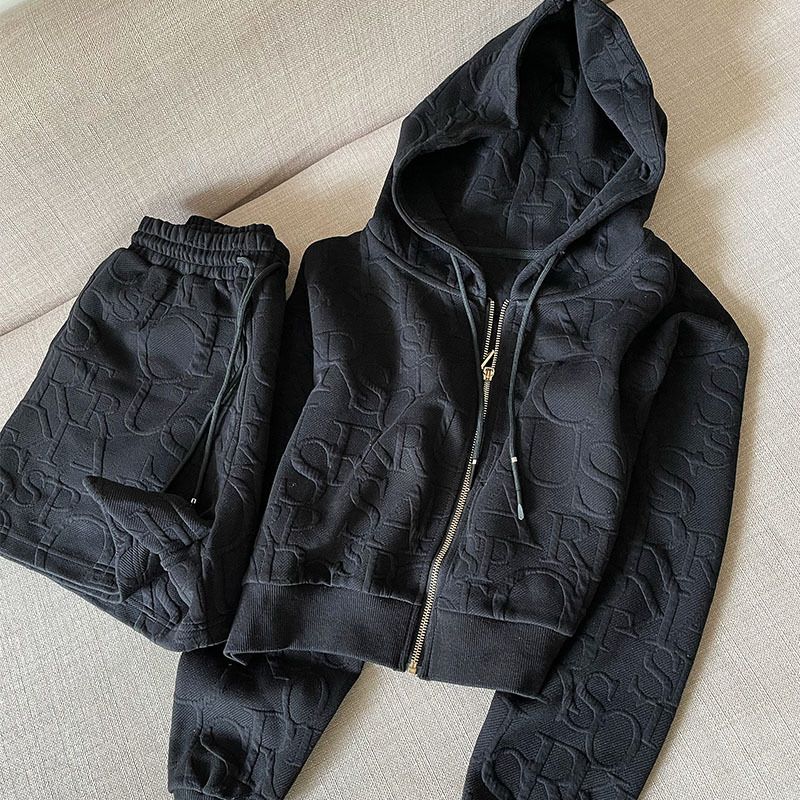 Women's sweatshirt shorts suit for women high-end light luxury temperament goddess style casual fashion two-piece set_ecoleips.com