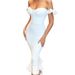 Elegant Off-Shoulder Mermaid Bandage Dress - Stretch Polyester Formal Evening Gown For Women, Slim Fit Tailored Corset Party Dress_ecoleips.com