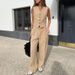 European And American Commuter Khaki Suit Vest Trousers Two Piece Suit Women's Clothing Fashion Cotton And Linen Suit_ecoleips.com