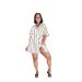 TW840 European And American Cross-border Women's Spring/summer Fashion Elegant V-neck Puff Sleeve Striped Pocket Loose_ecoleips.com