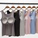 2025 Women's Vest Tops With Built In Bra Neck Vest Padded Slim Fit Tank Tops Sexy Shirts Feminino Casual Underlay Shirt Slimming_ecoleips.com