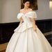 One Shoulder Satin Main Wedding Dress 2025 New Bride High End Texture On The Run Princess Trailing Out Of Light Tulle_ecoleips.com