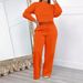 Women's Clothing Autumn New Long Sleeved Round Neck Sweatshirt Elastic Waist Trousers Casual Fashion Two Piece Suit_ecoleips.com