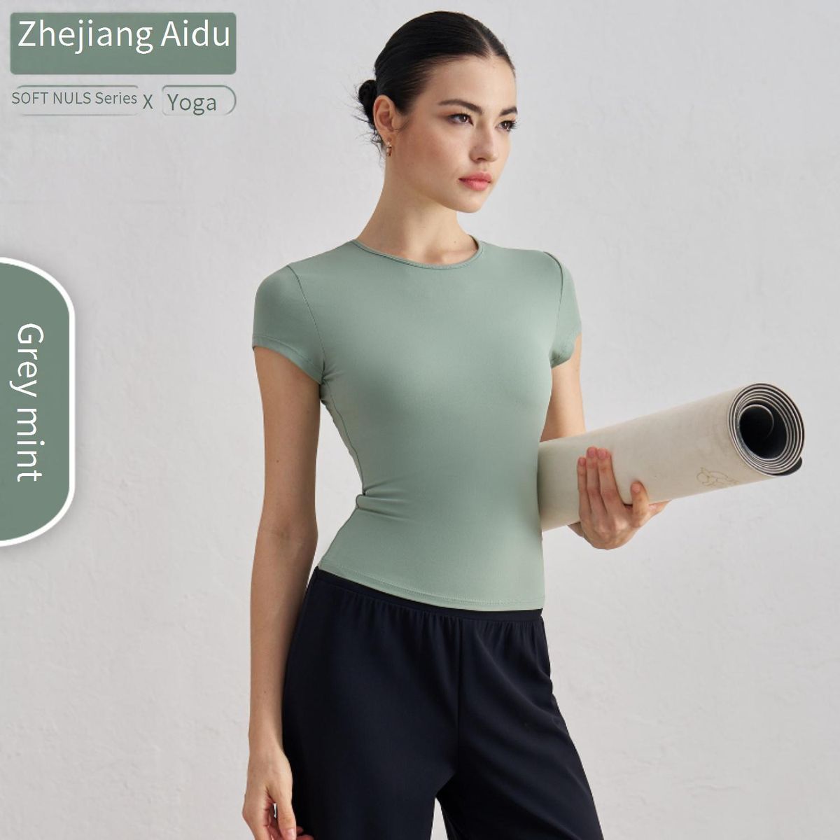 Women's Clothing Casual Sports Short Sleeved Waist Slim Breathable Yoga T Shirt Running Training Nude Fitness Tops For Women_ecoleips.com
