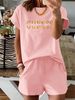 Women’s 2 Piece Outfit Set – Oversized Graphic T-Shirt And Biker Shorts Matching Set, Casual Summer Lounge Tracksuit For Daily Wear-340_ecoleips.com