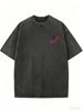 Vintage Washed Ladies Solid T-Shirt, Fluffy Breathable Washed Cotton, Loose Crew Neck Casual Short Sleeve Top For Teen Girls Street Fashion Style_ecoleips.com