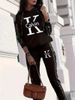 Women's Casual High Neck Zipper Cardigan Set Fashionable Sports Sweatshirt With Tie Waist_ecoleips.com