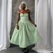 Vintage French Strapless Corset Waist Cinched Striped Big Swing Long Maxi Dress Women Elegant Party Vacation Evening_ecoleips.com