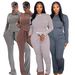 TW832 Women's Casual Striped Two-Piece Set Spring Autumn European American Style Hooded Top And Sports Drawstring Pants_ecoleips.com